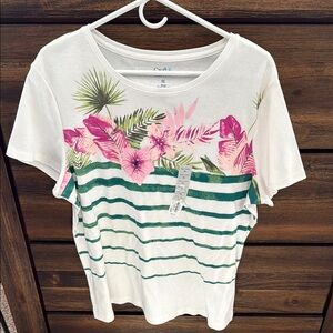 Floral Striped Women's Top